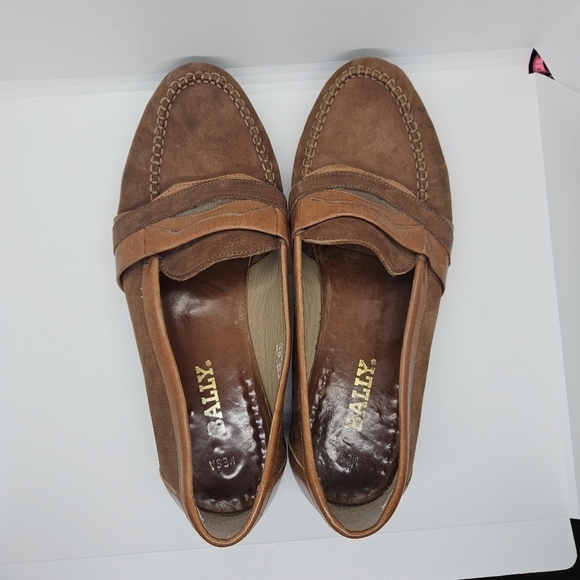 Bally Mesa brown leather penny loafers 10M
